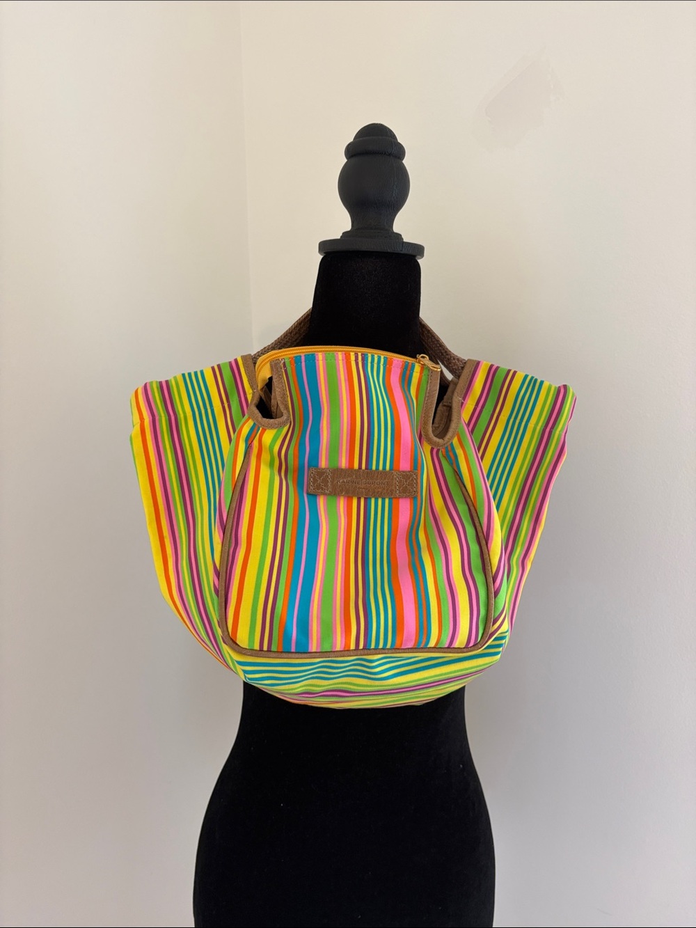 Vibrant Multicolor Striped Tote Bag